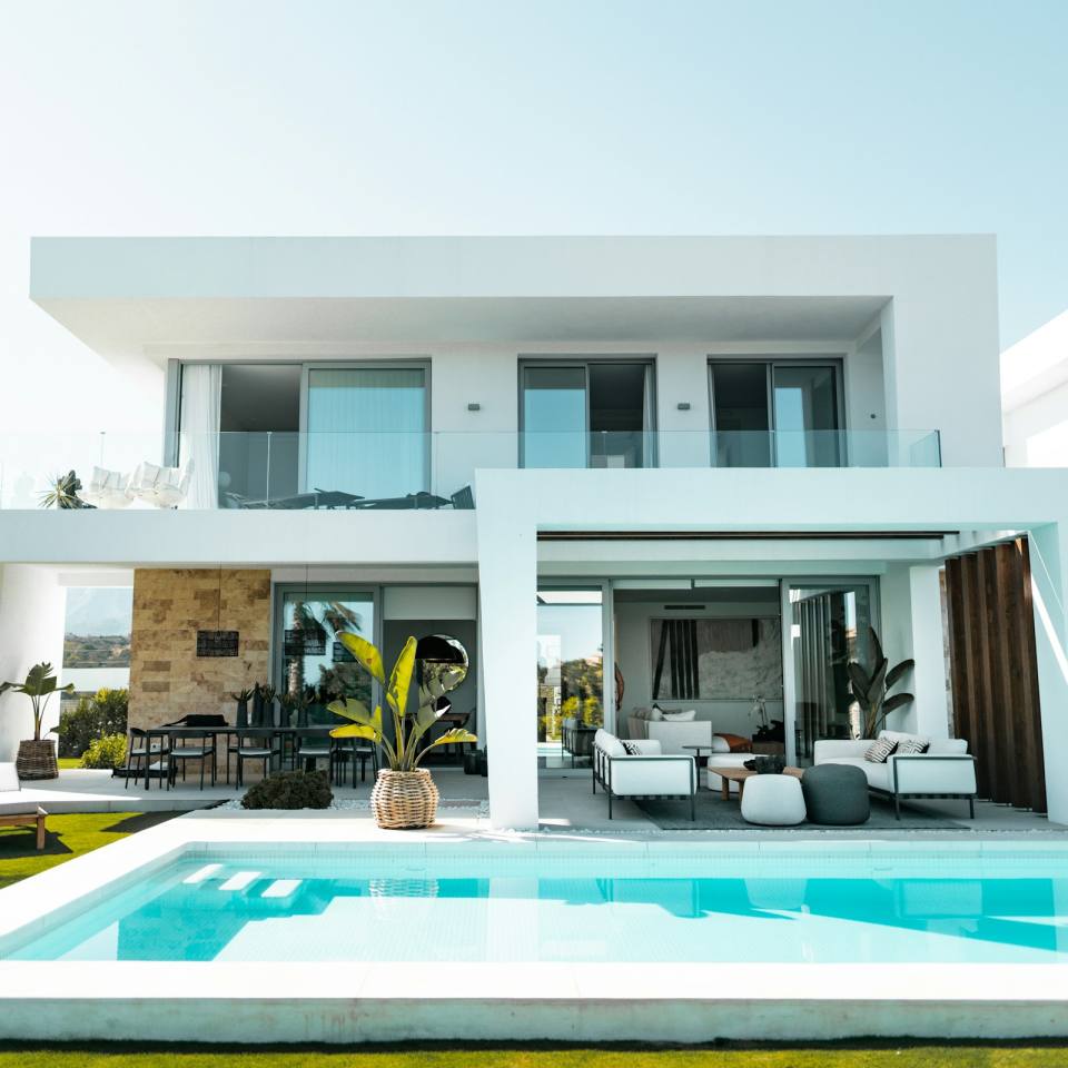 Modern South Florida home with a pool